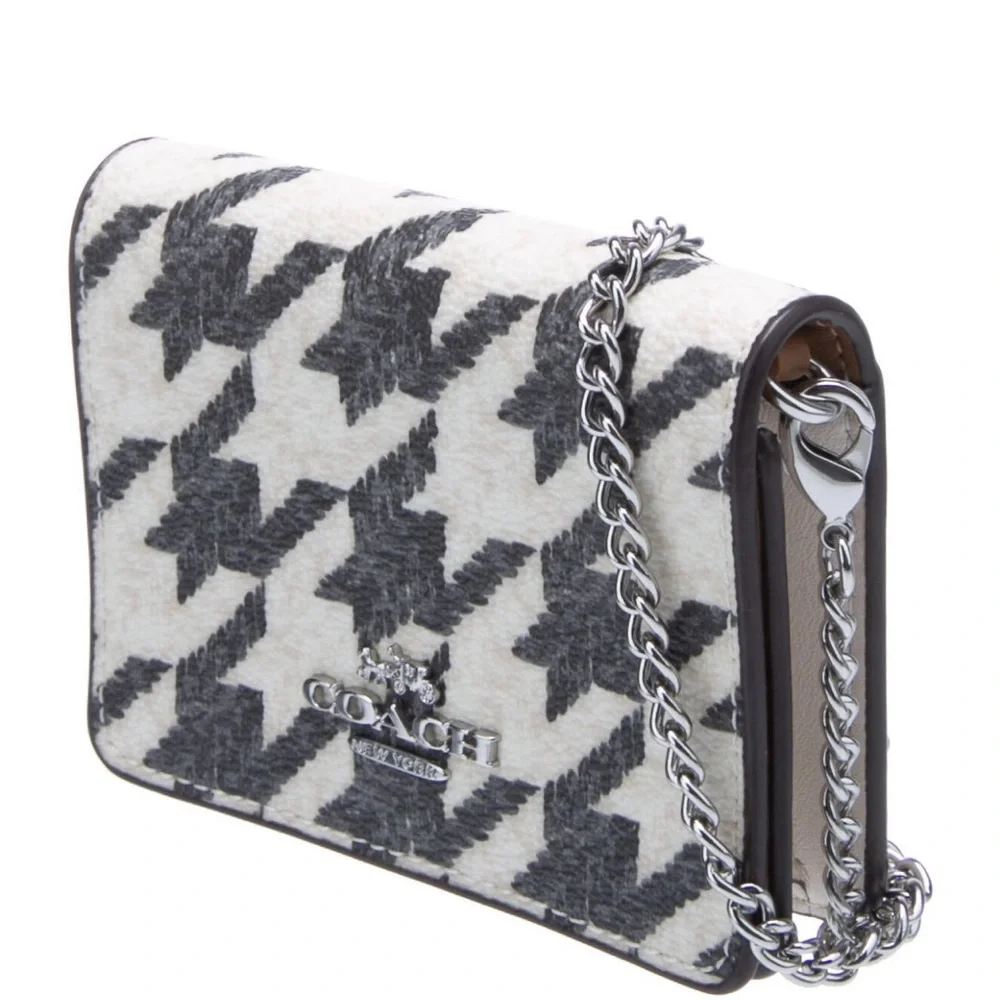 Coach Houndstooth Mini Crossbody Bag in Black and White NWT retails $150 - Picture 4 of 7